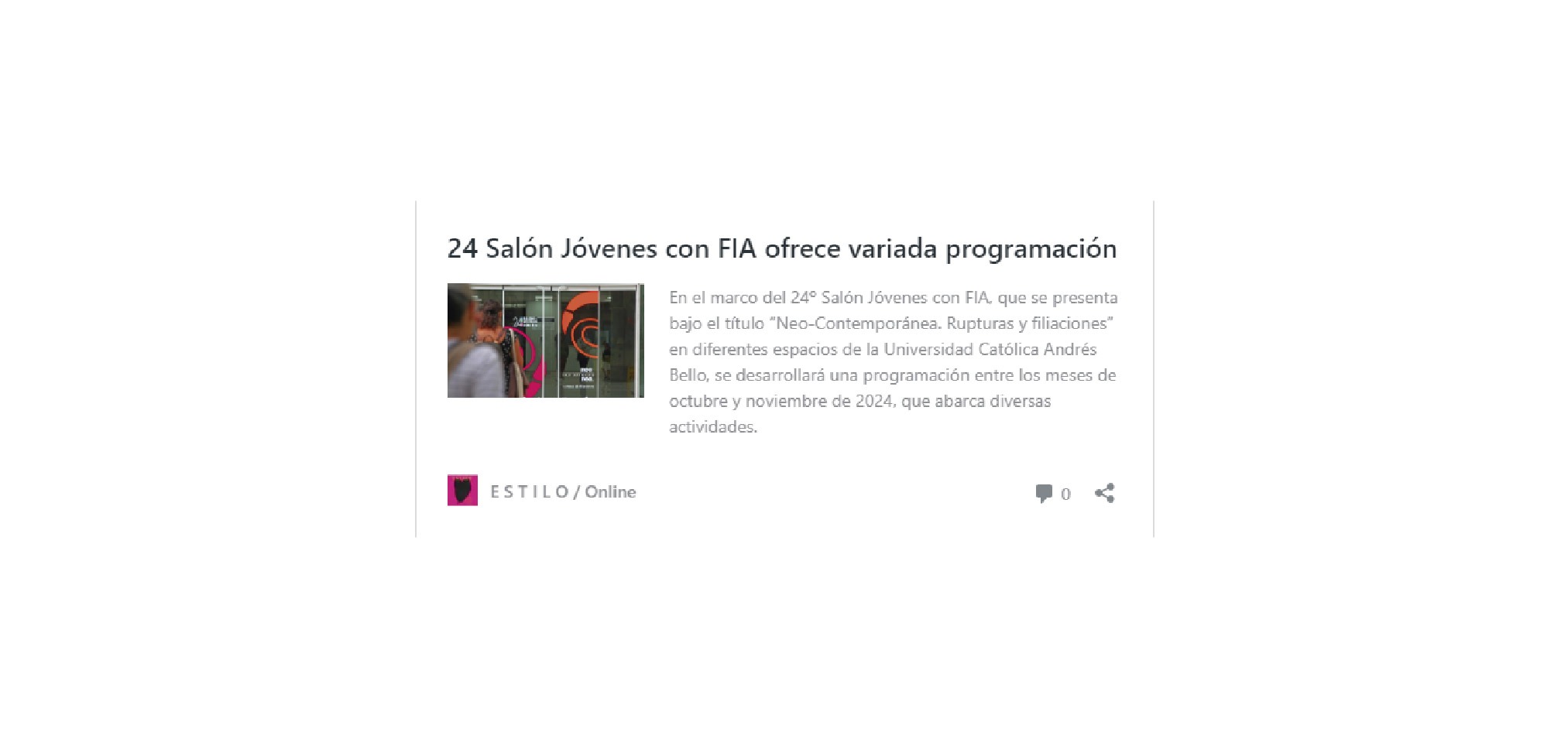 24 Salón Jóvenes con FIA ofrece variada programación – Revista ESTILO